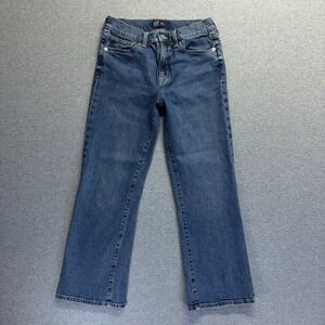 Gap Jeans Woemns 6 / 28 Blue Kick Fit Flare Crop Mid Rise Medium Modern Denim